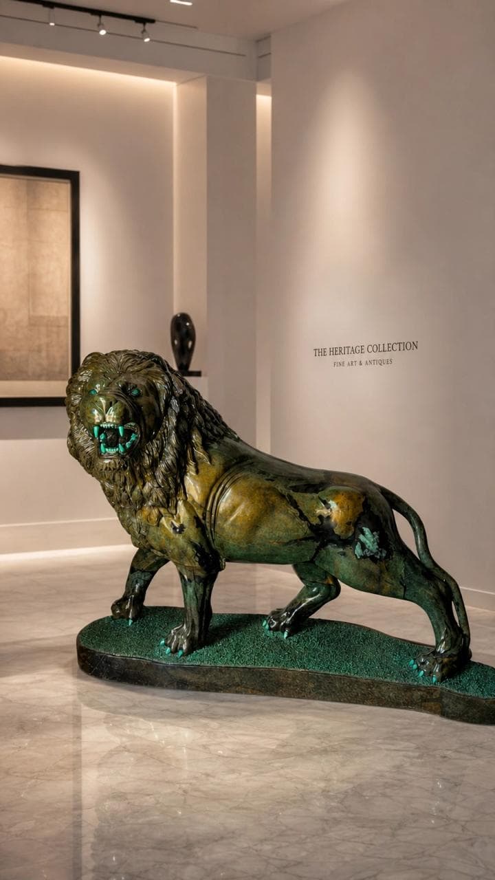 Lion in emerald matrix
